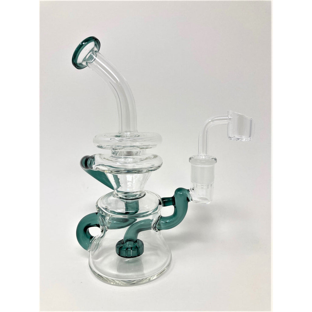 7" Glass Shower Head Double Recycler Dab Rig - Kings Pipes