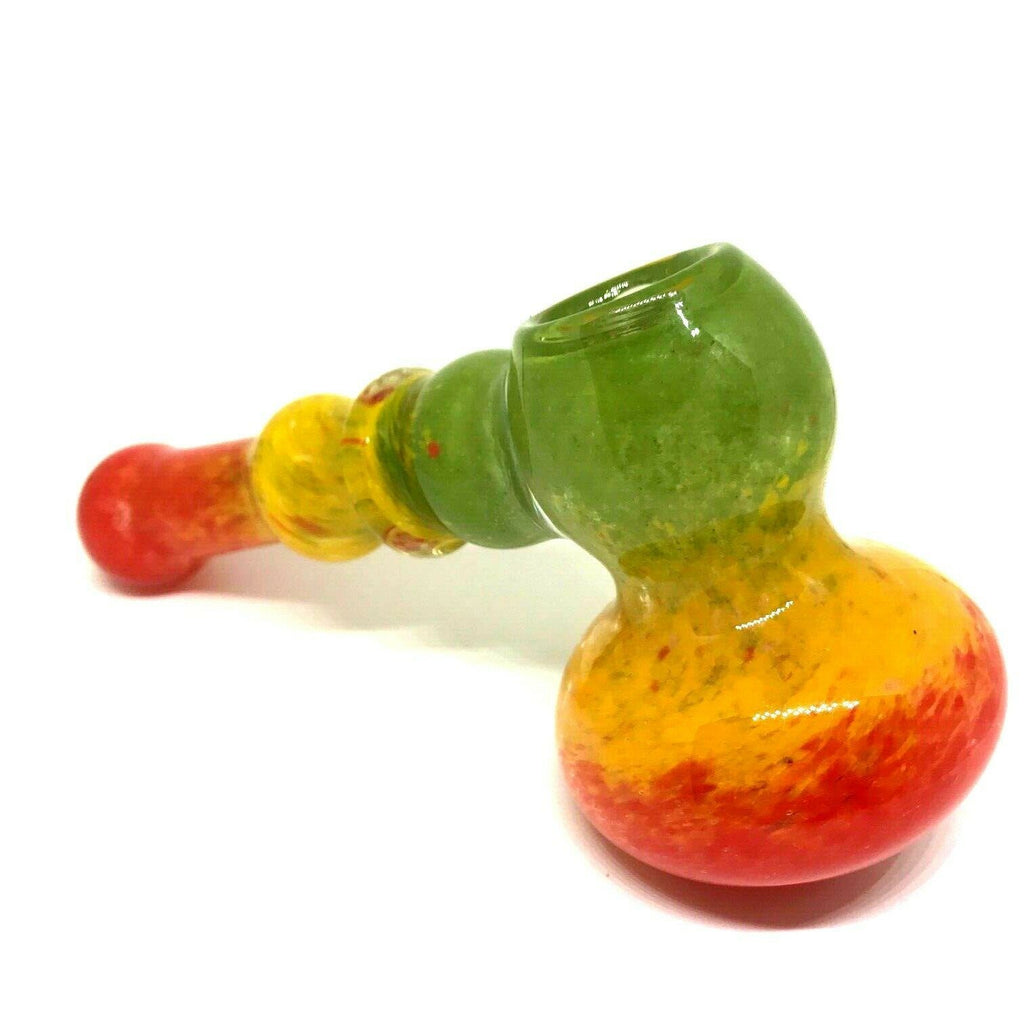 7 Clear Rasta Stripe Bubbler - Kings Pipes