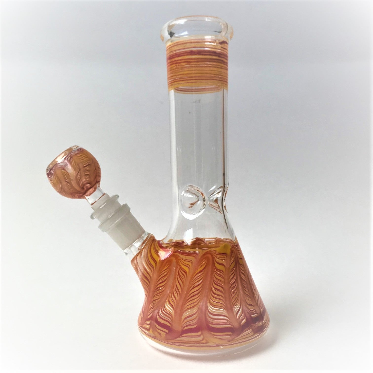 8" Glass Beaker Bong With Color Accents - Kings Pipes